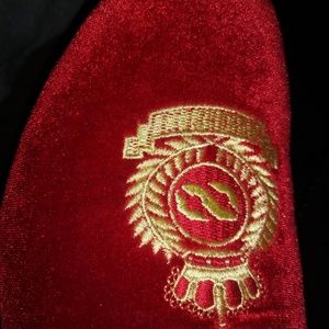 Red velvet loafers sz10